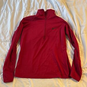 Nike Women's Red Quarter-Zip Sweatshirt